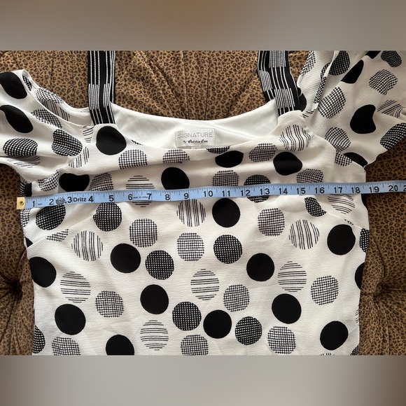Signature By Robbie Bee White Polka Dot Dress Size 8 - Picture 7 of 7